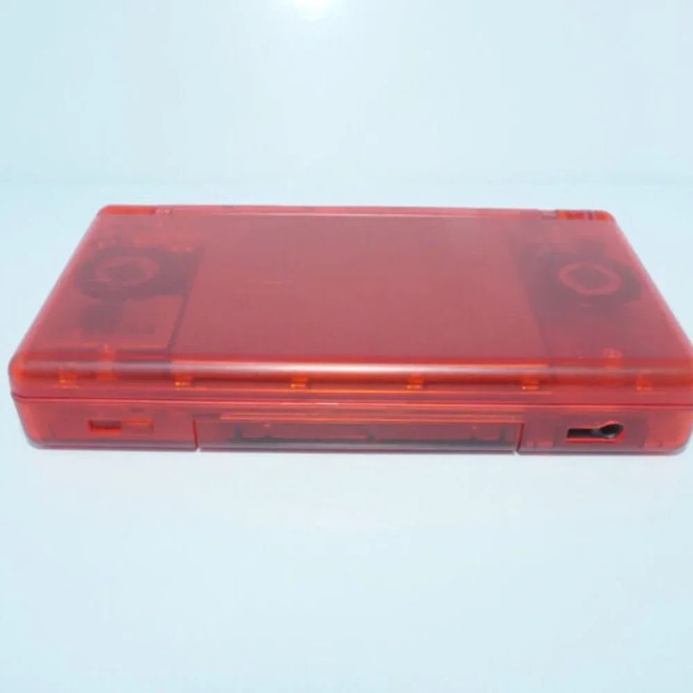 Nintendo DS Lite Transparent Clear Red Handheld System with Charger and Stylus